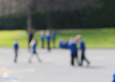 Blurred image of children in school playground